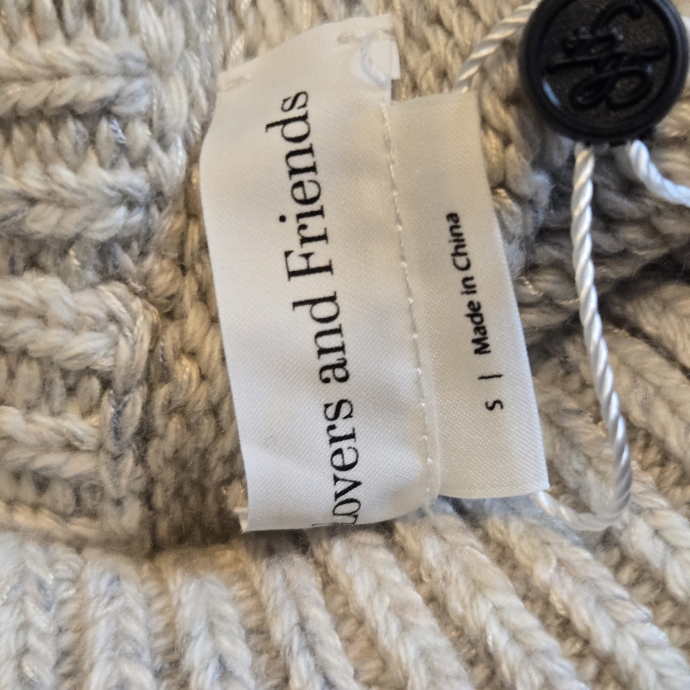 LOVERS + FRIENDS Stone Turtleneck Lightly Distressed Sweater Cozy Neutral - Picture 10 of 11